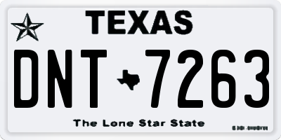 TX license plate DNT7263