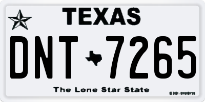 TX license plate DNT7265