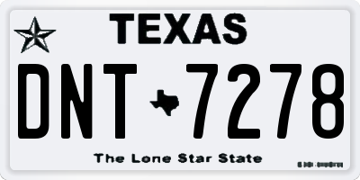 TX license plate DNT7278