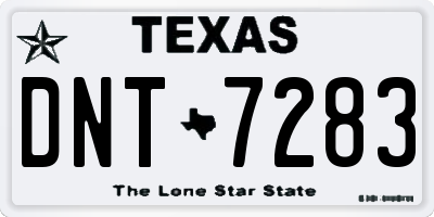 TX license plate DNT7283