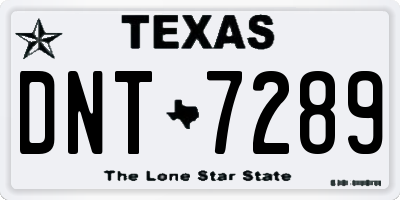 TX license plate DNT7289