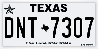 TX license plate DNT7307