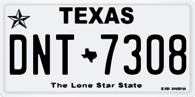 TX license plate DNT7308