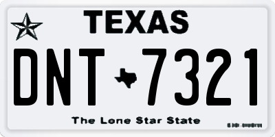 TX license plate DNT7321