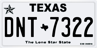 TX license plate DNT7322