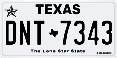 TX license plate DNT7343