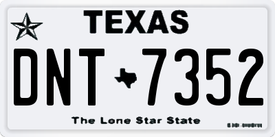 TX license plate DNT7352