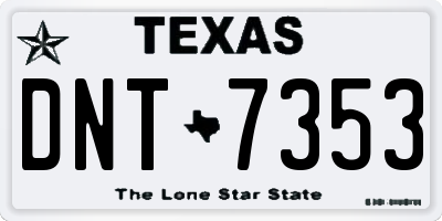 TX license plate DNT7353