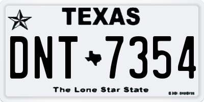 TX license plate DNT7354