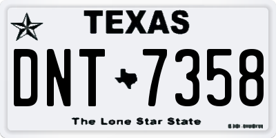 TX license plate DNT7358