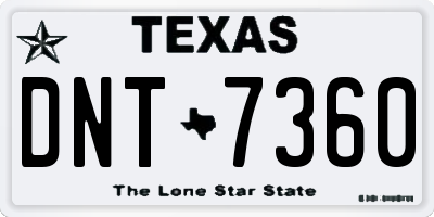 TX license plate DNT7360