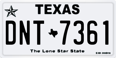 TX license plate DNT7361