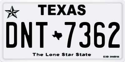 TX license plate DNT7362