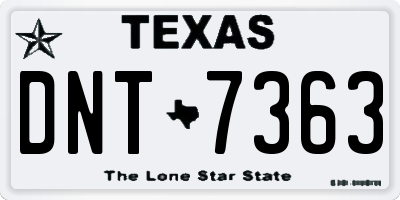 TX license plate DNT7363