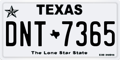 TX license plate DNT7365