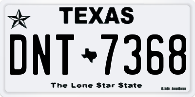 TX license plate DNT7368