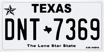 TX license plate DNT7369