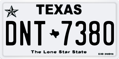 TX license plate DNT7380
