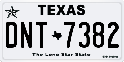 TX license plate DNT7382