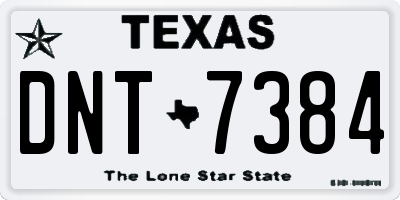 TX license plate DNT7384