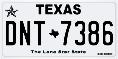 TX license plate DNT7386