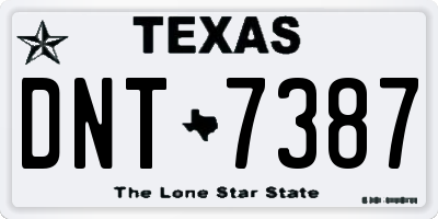 TX license plate DNT7387