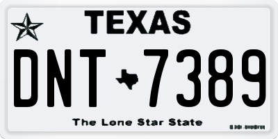 TX license plate DNT7389