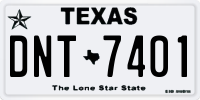 TX license plate DNT7401