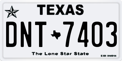 TX license plate DNT7403