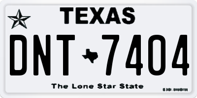 TX license plate DNT7404