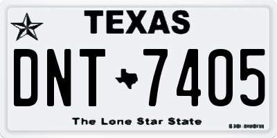 TX license plate DNT7405