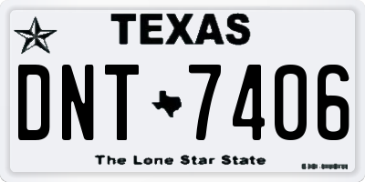 TX license plate DNT7406