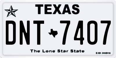 TX license plate DNT7407