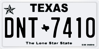 TX license plate DNT7410