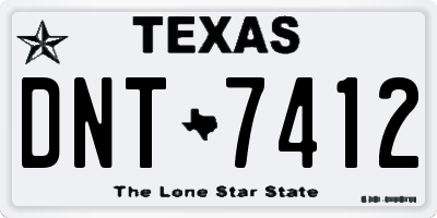 TX license plate DNT7412