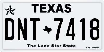 TX license plate DNT7418