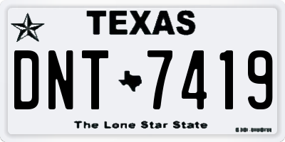 TX license plate DNT7419