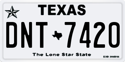 TX license plate DNT7420