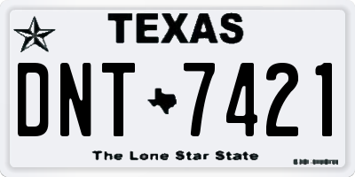 TX license plate DNT7421