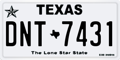 TX license plate DNT7431