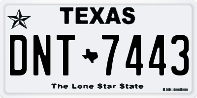 TX license plate DNT7443