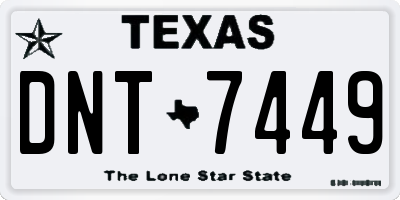 TX license plate DNT7449