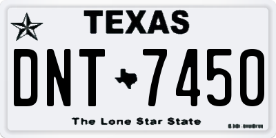 TX license plate DNT7450