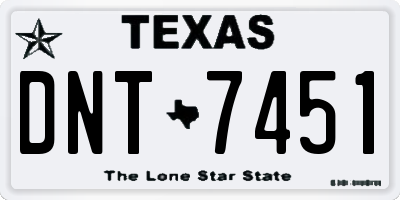 TX license plate DNT7451
