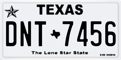 TX license plate DNT7456