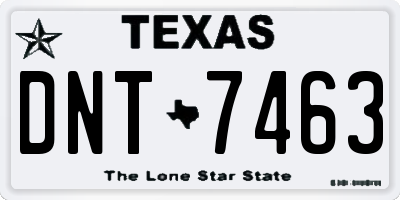 TX license plate DNT7463