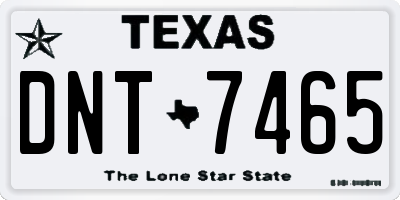 TX license plate DNT7465