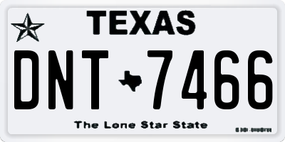 TX license plate DNT7466
