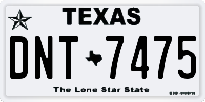 TX license plate DNT7475