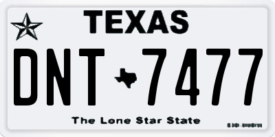 TX license plate DNT7477
